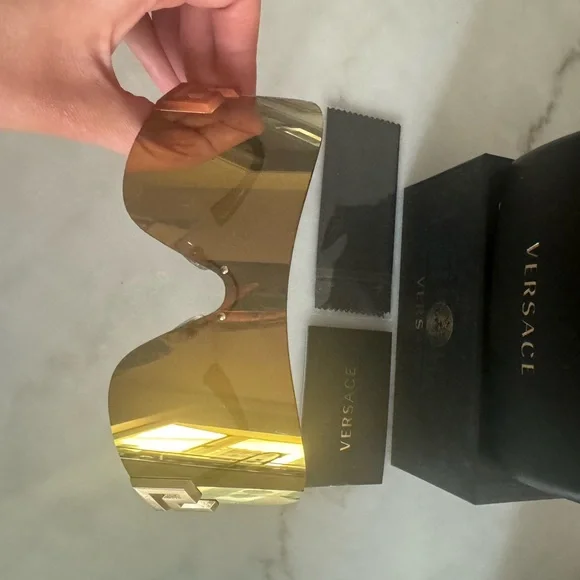 New Versace Gold Shield Sunglasses Sunglasses